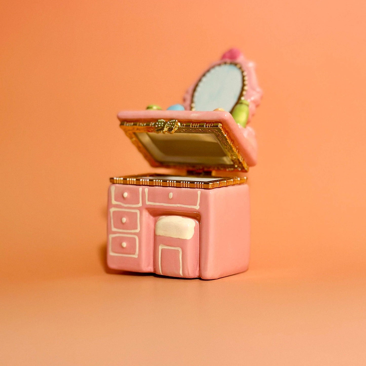 Pink Dresser Hand Painted Trinket Box
