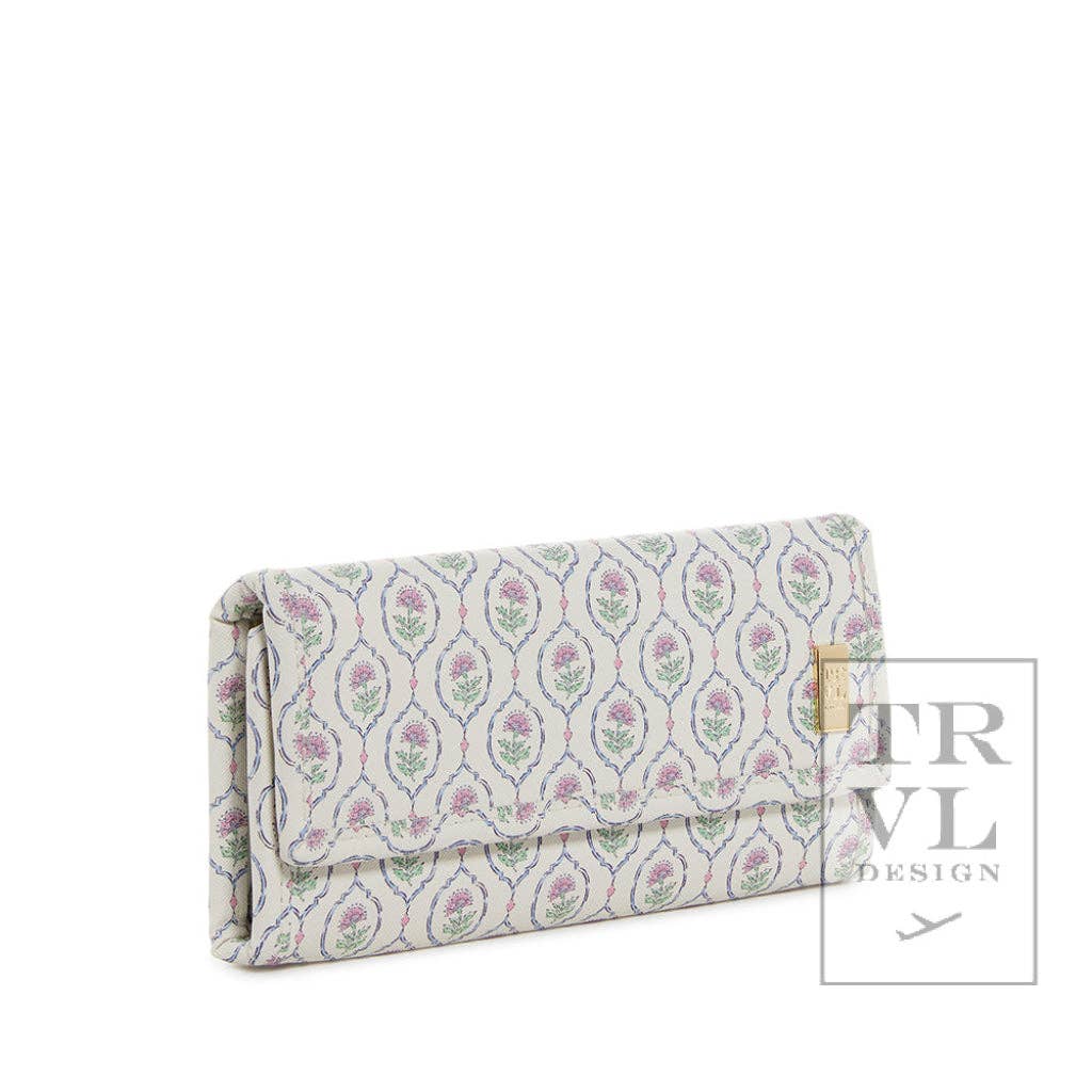 Luxe Jewelry Wallet - Antibes With Navy Pinstripe Liner