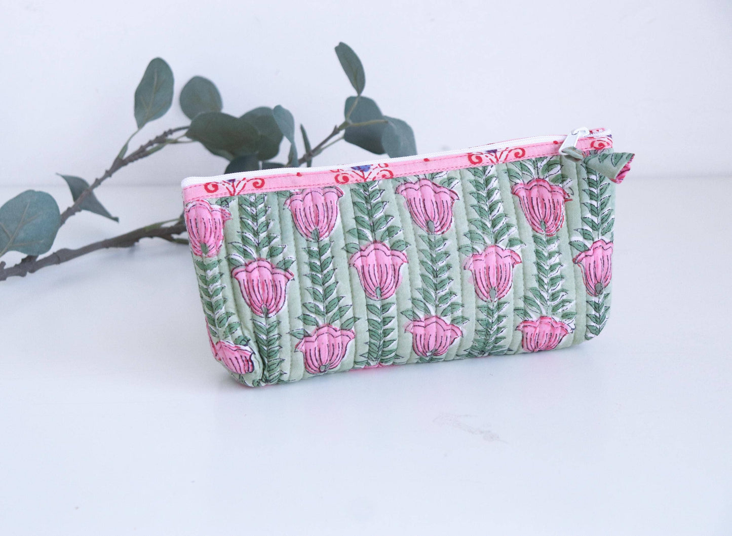 Floral Cotton Travel Makeup Organizer