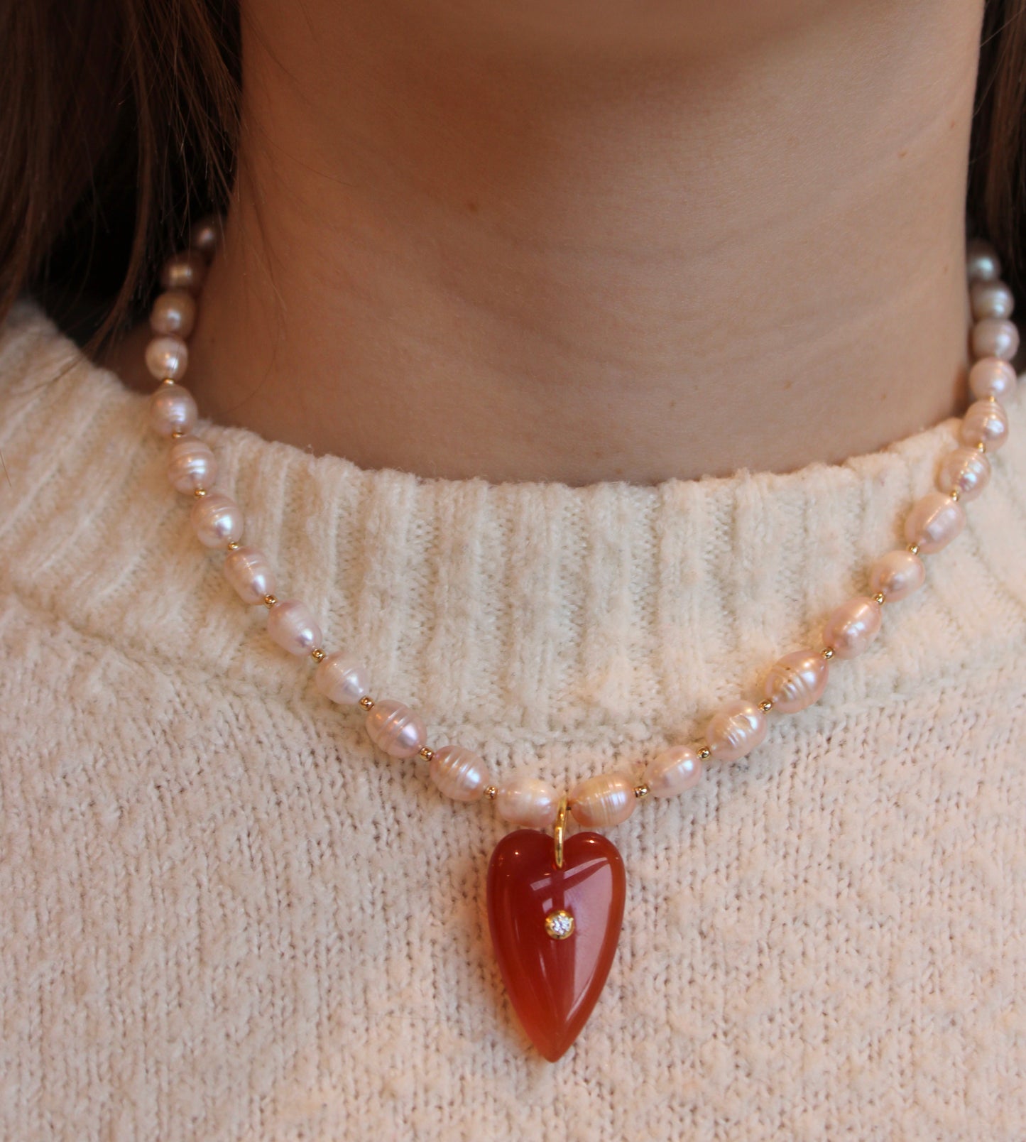 Mauve Pearl Heartstone