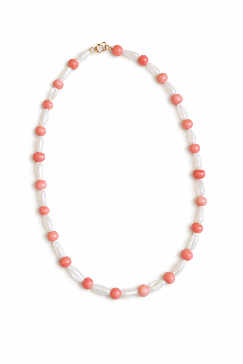 Pink Bamboo & Mother of Pearl Drop Necklace