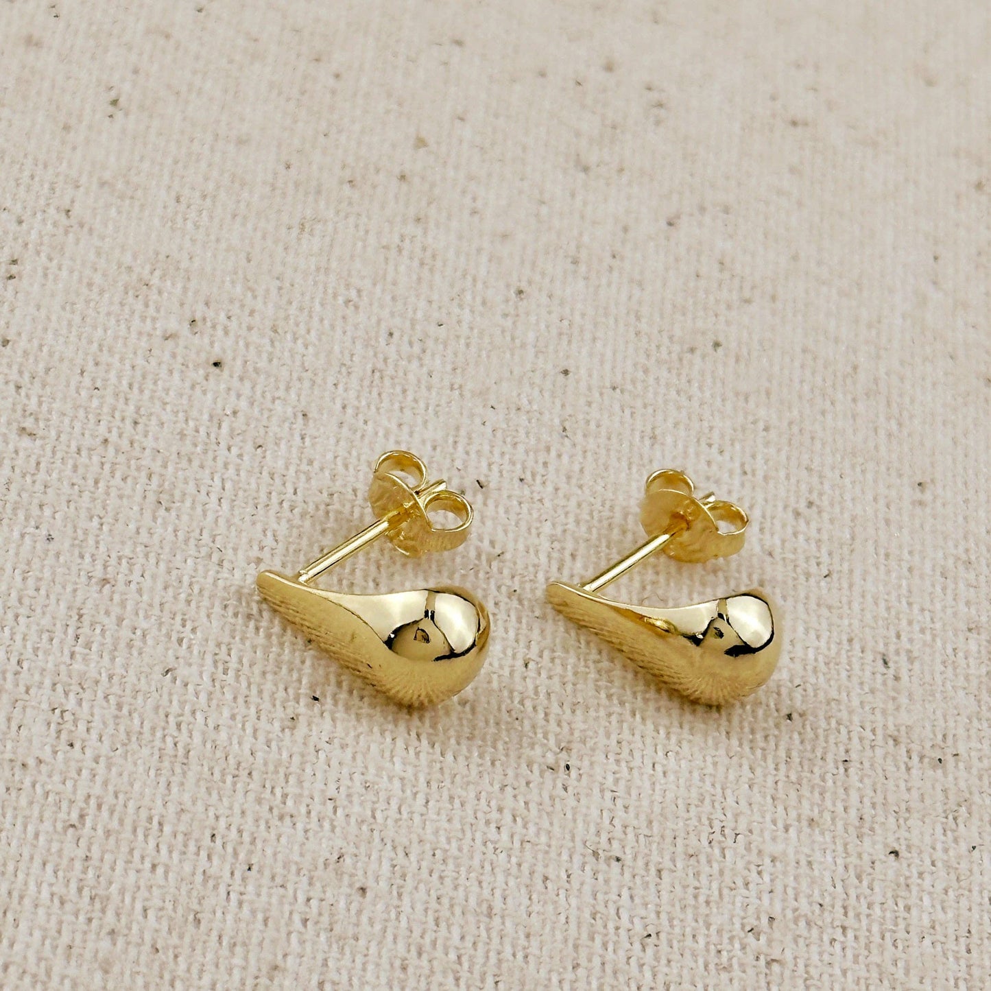 18k Gold Filled 12mm Teardrop Stud Earrings