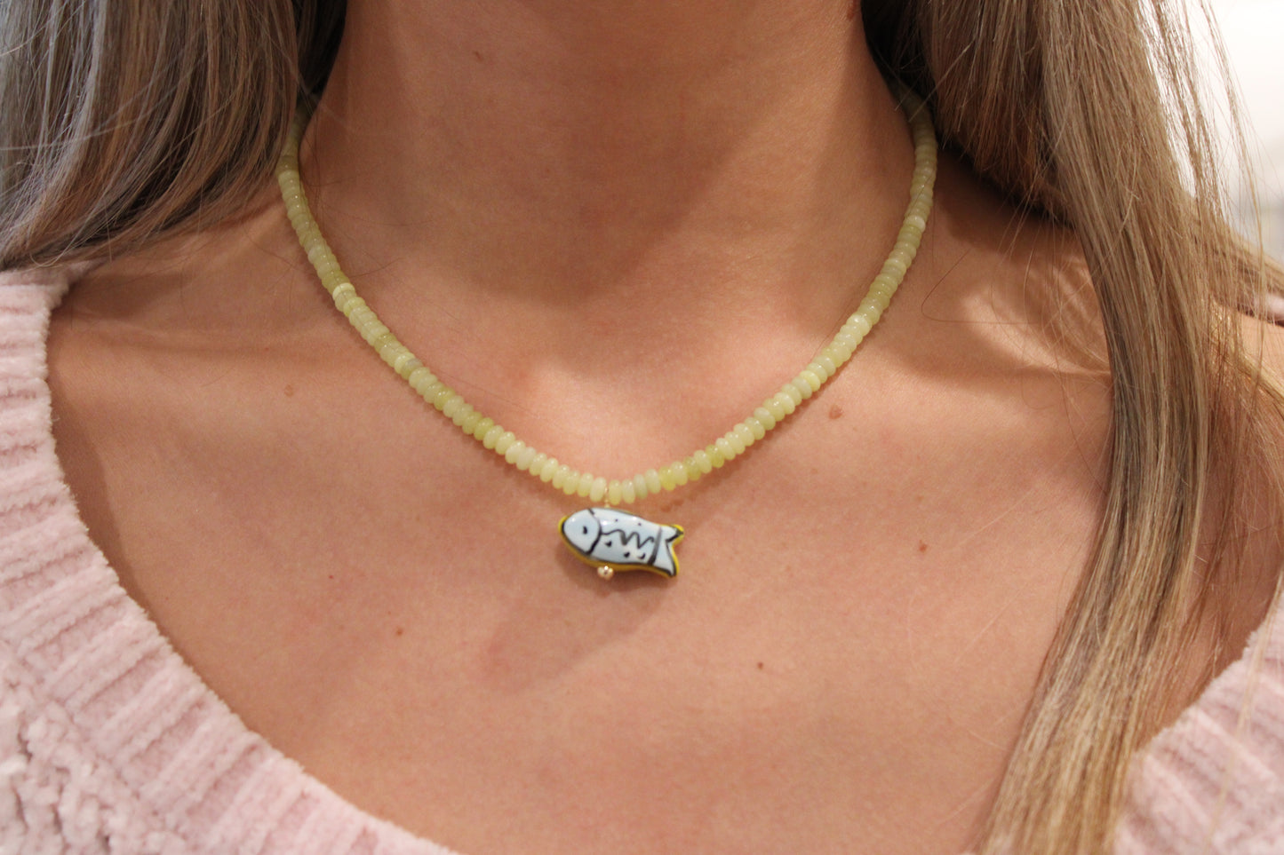 Lemon Drop Fish Necklace