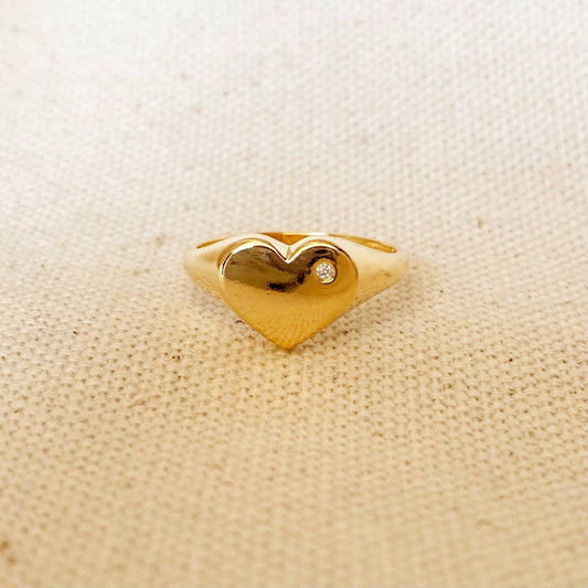 18k Gold Filled Heart Ring