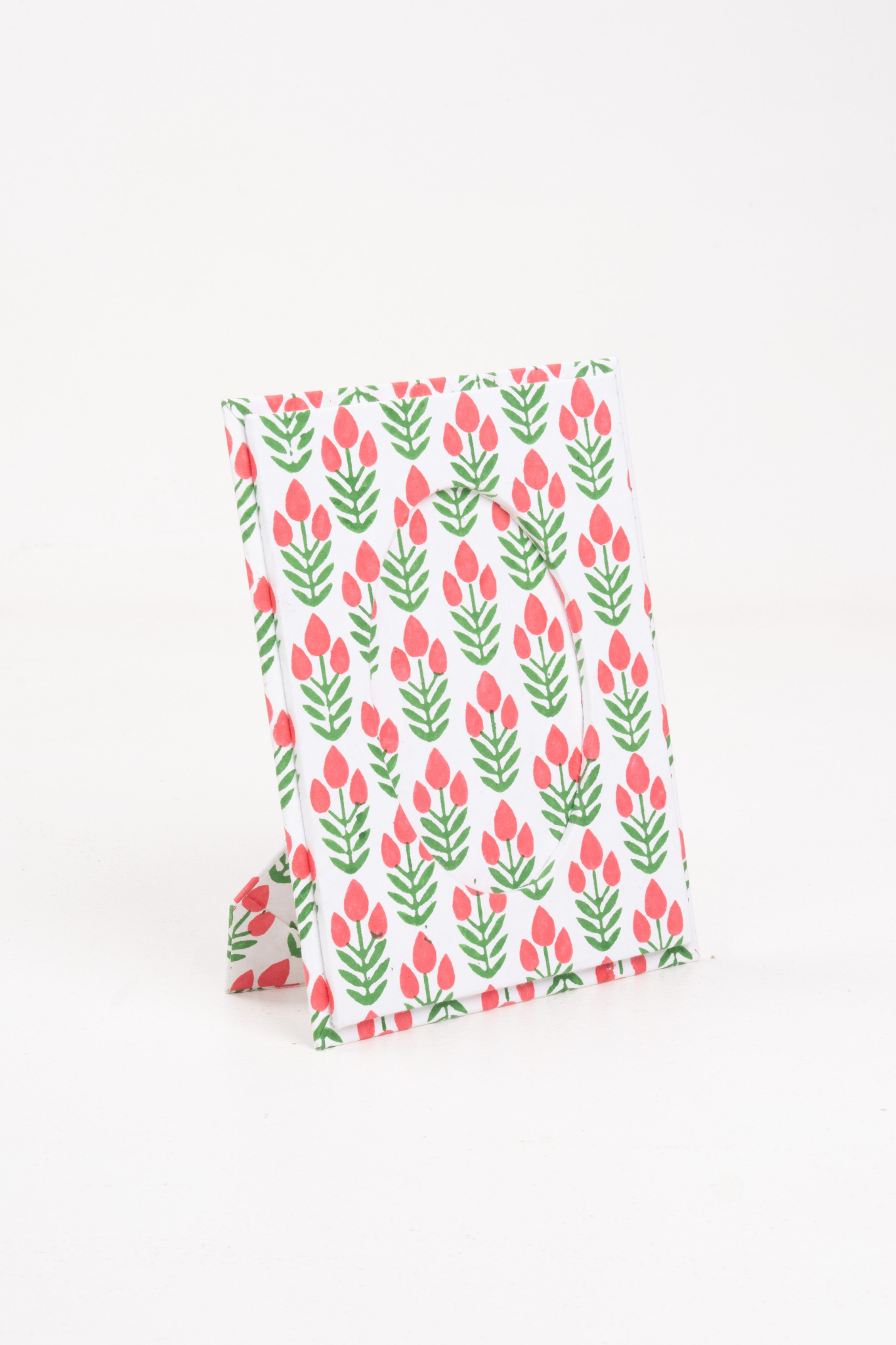 Blockprint Picture Frame in Red Poppy