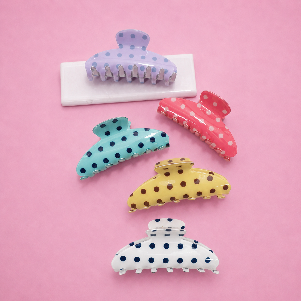Retro Polka Dot Hair Claw Clip