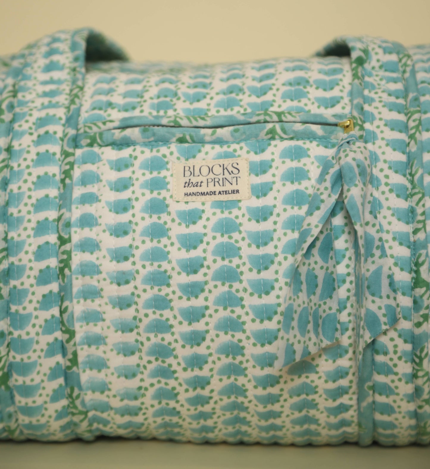 Green Quilted Duffle Bag