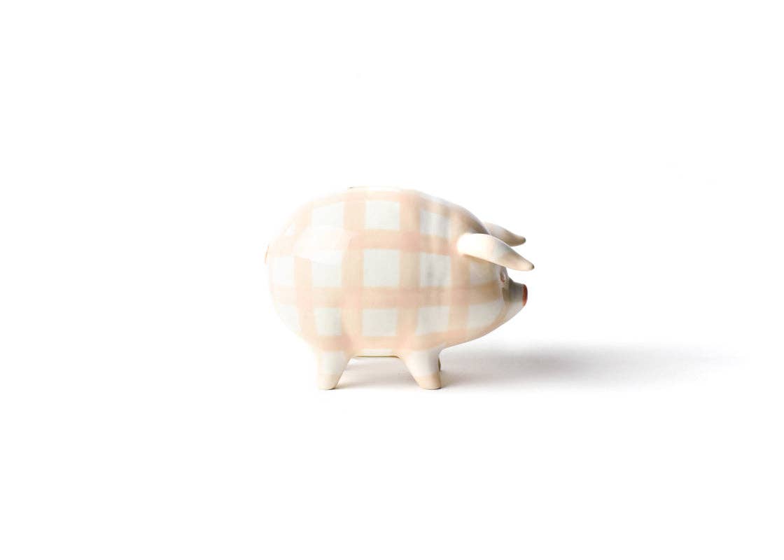 Pink Gingham Piggy Bank