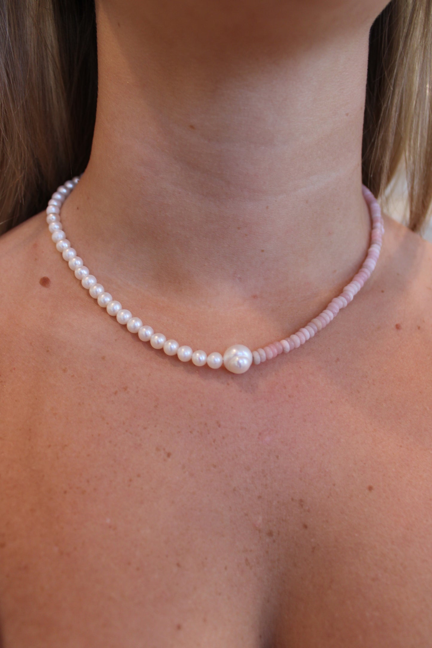 Pink Champagne Pearl Necklace