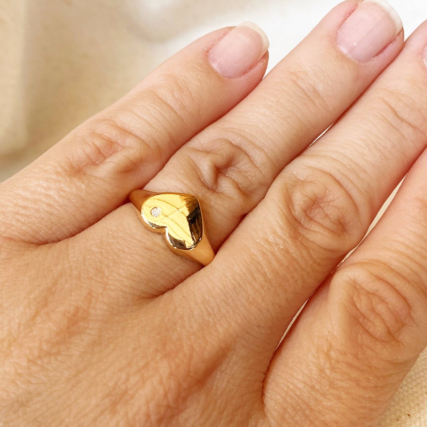 18k Gold Filled Heart Ring