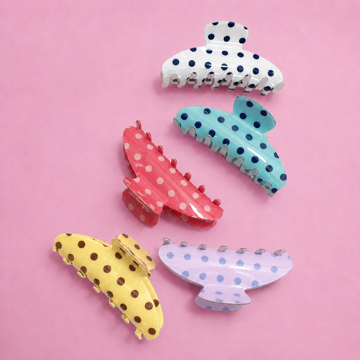Retro Polka Dot Hair Claw Clip