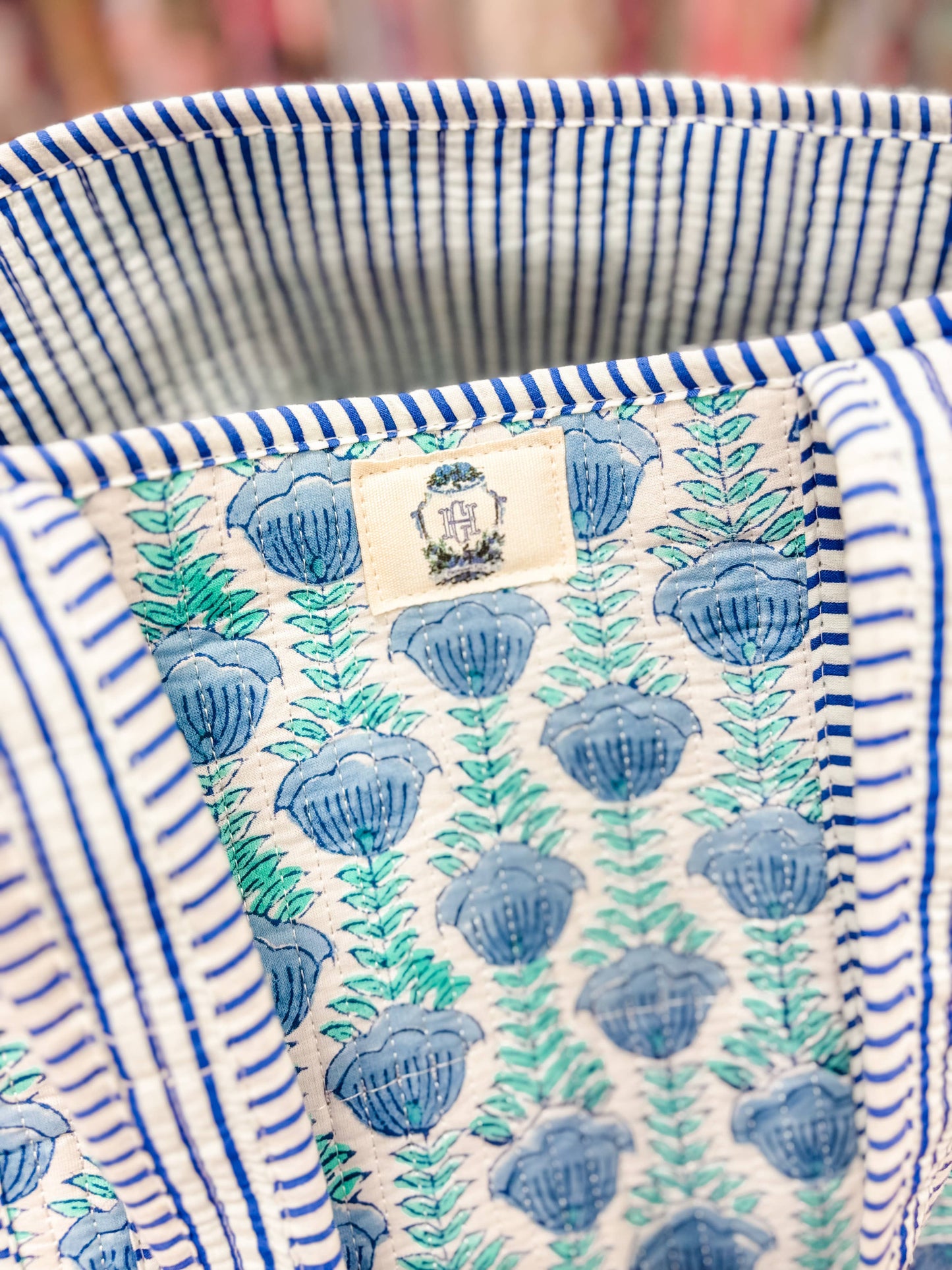 Ocean Blooms | Regular Quilted Tote Bag