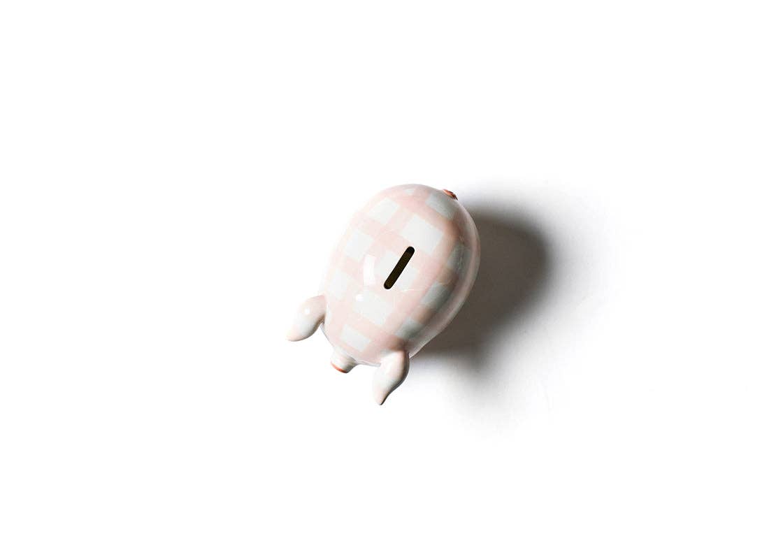 Pink Gingham Piggy Bank