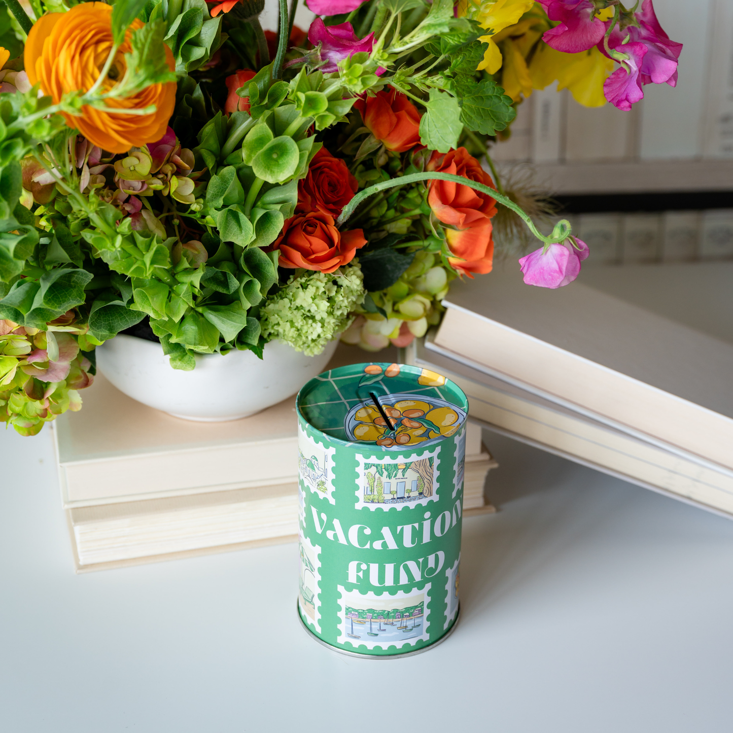 Vacation Fund Decorative Tin Coin Bank