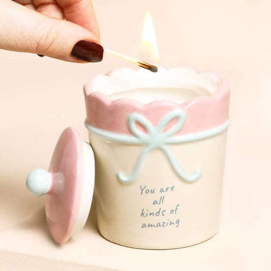 Cream Ceramic Scallop Edge All Kinds of Amazing Candle