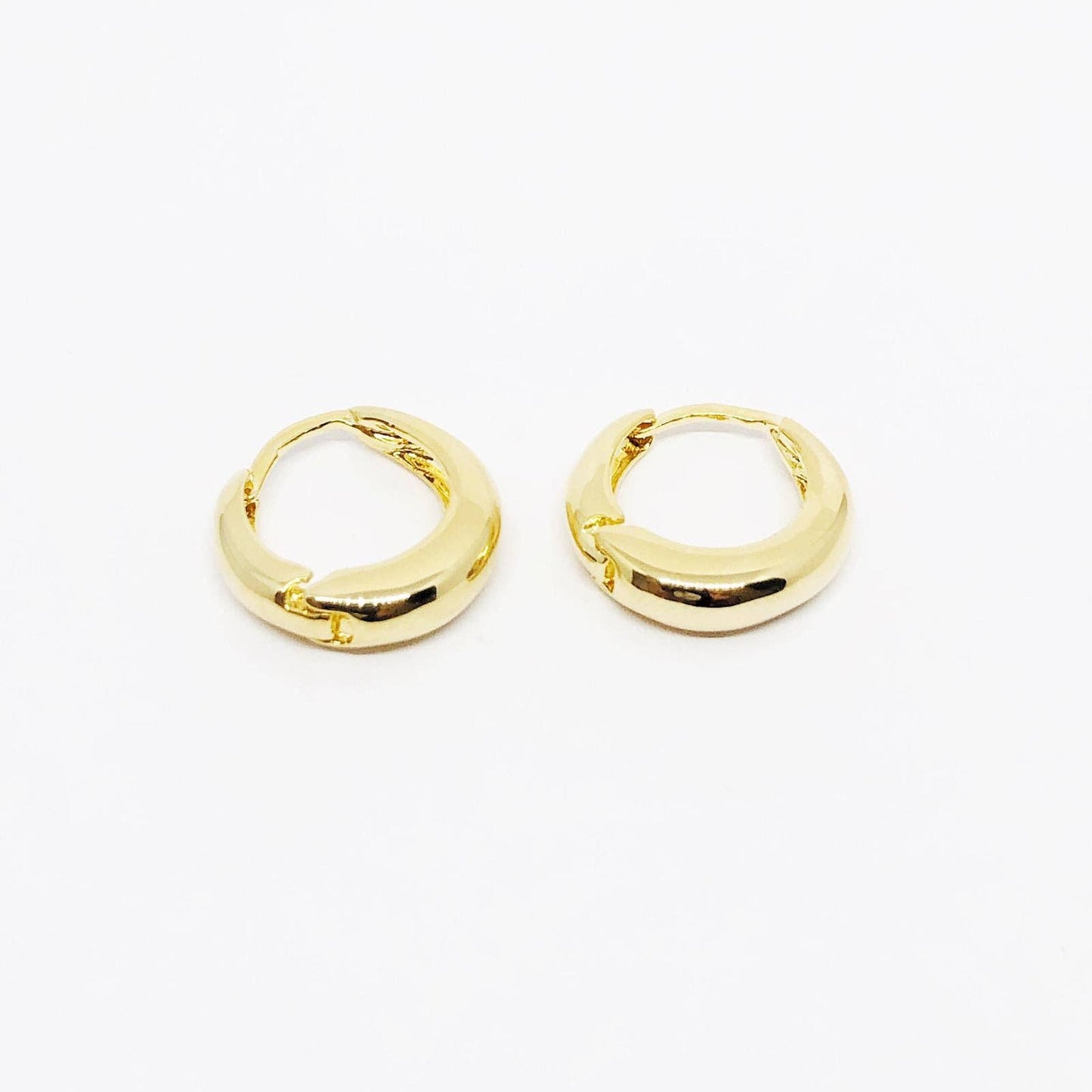 18k Gold Filled Artisan Style Clicker Hoop Earrings