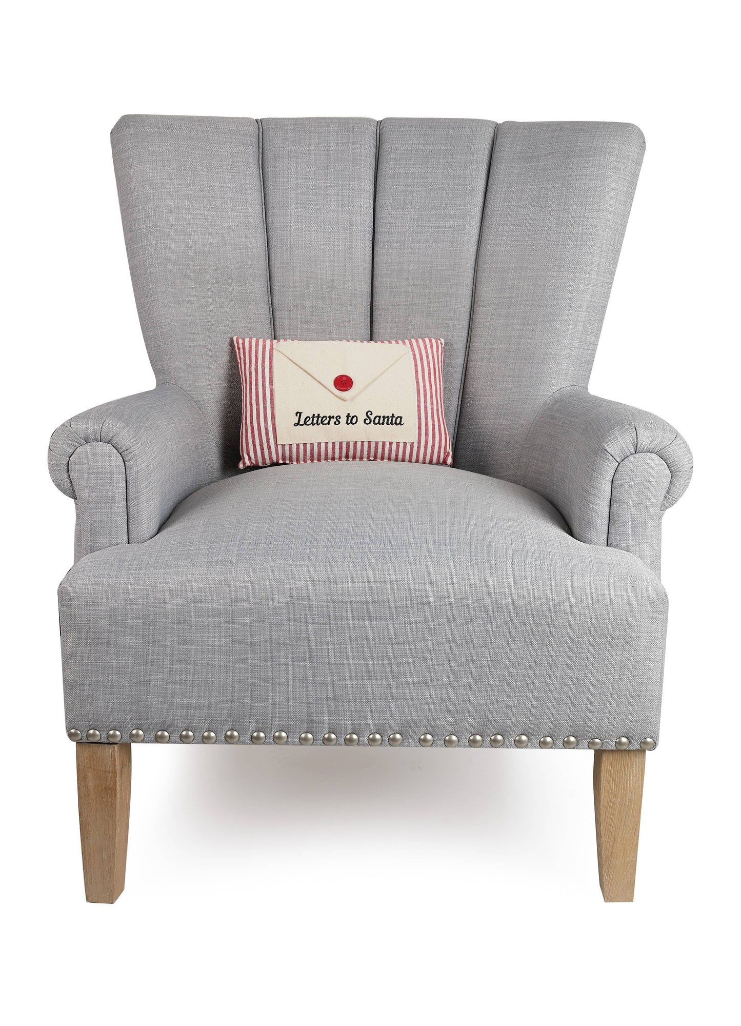 Letter To Santa Embroidered Words w/Button Encloser Pillow