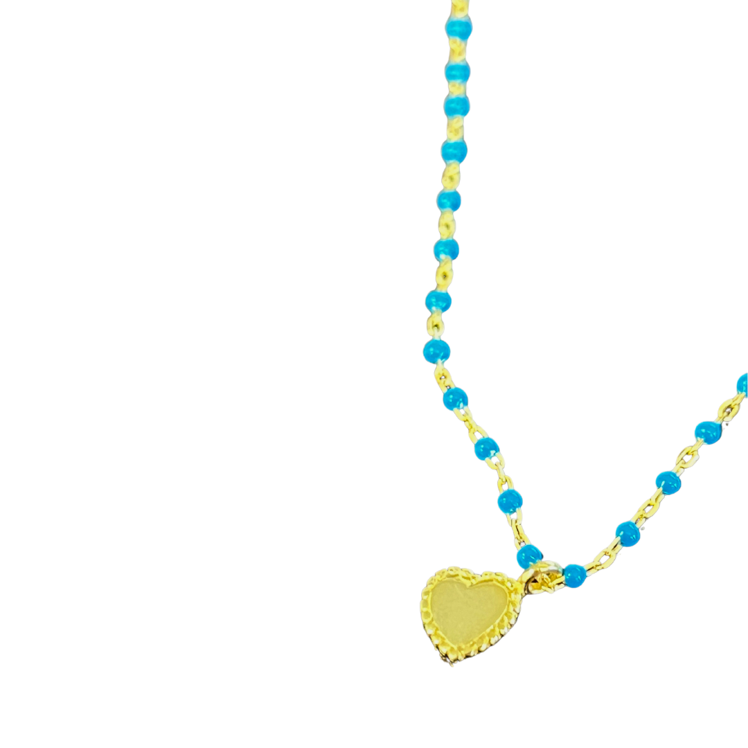 Elsa Mini Heart Necklace - Turquoise