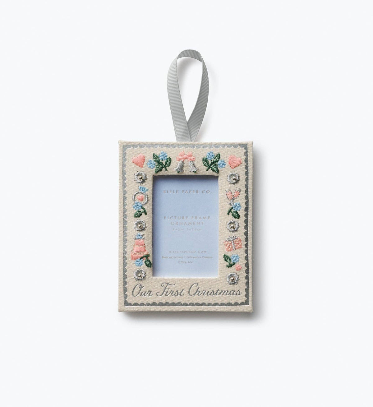 Our First Christmas Embroidered Frame Ornament