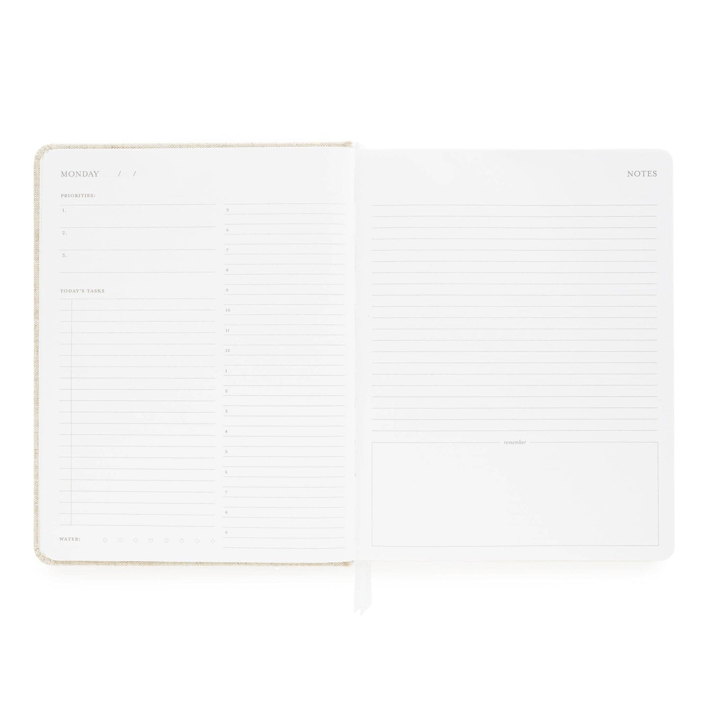 Undated Daily Planner, Pale Pink