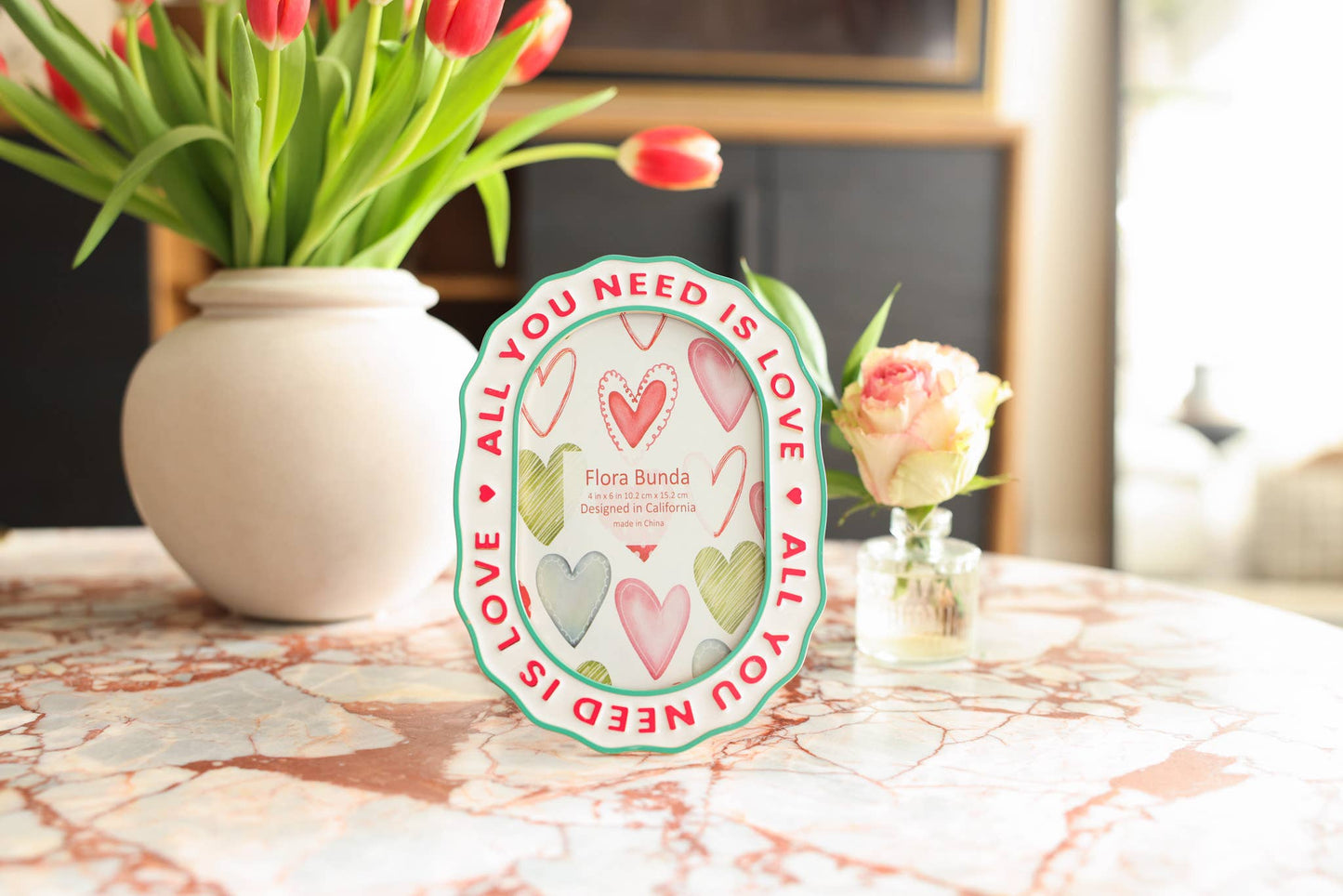 All You Need Is Love Ceramic Heart Frame