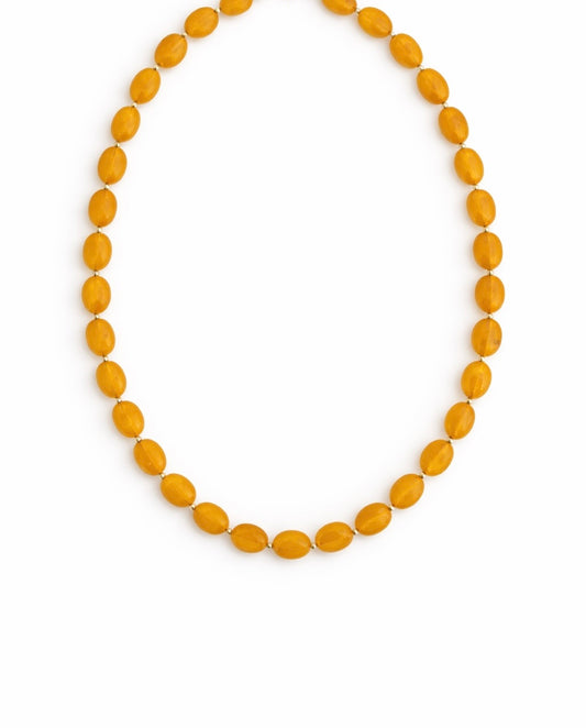 Yellow Quartz Oval Necklace