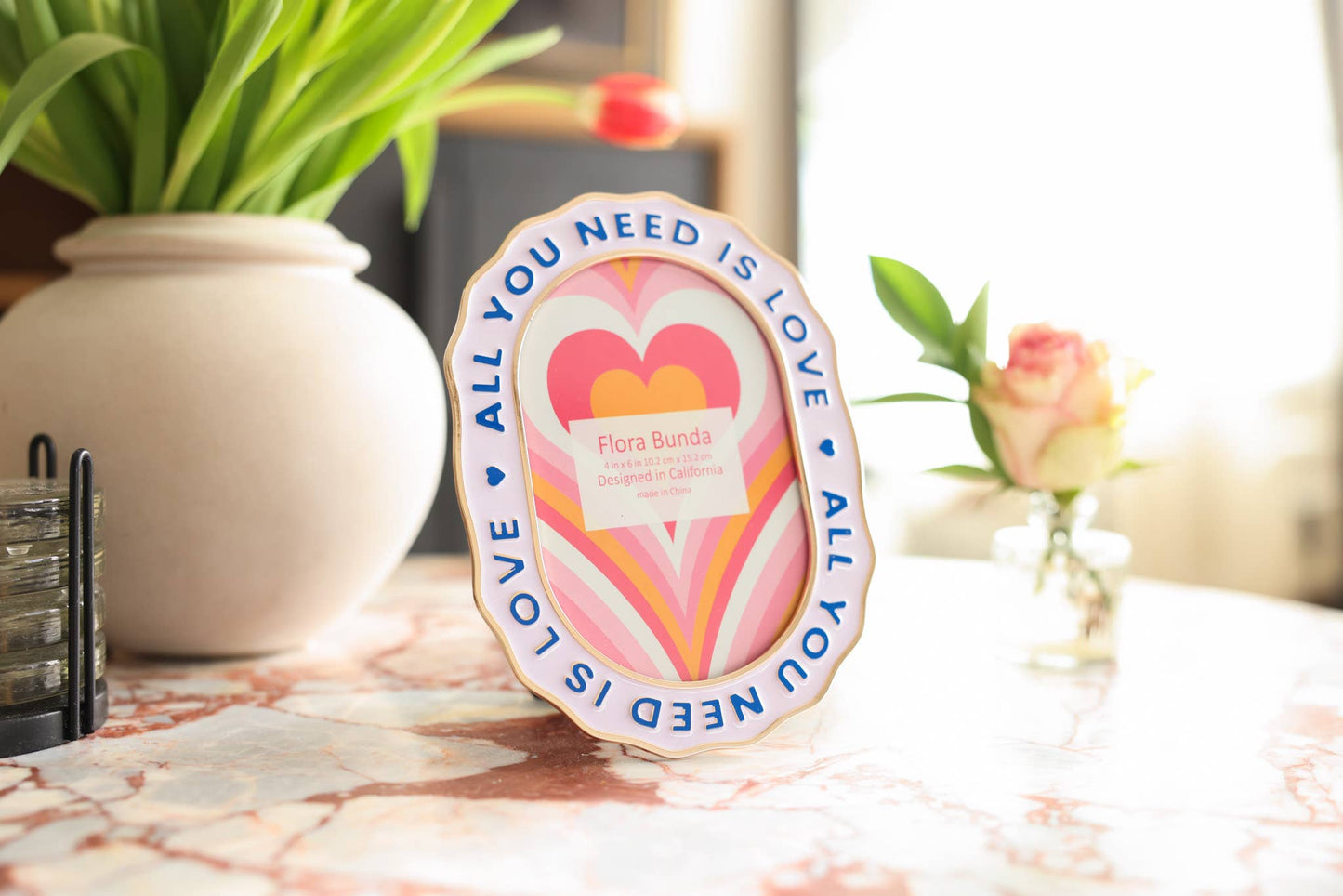 All You Need Is Love Ceramic Heart Frame