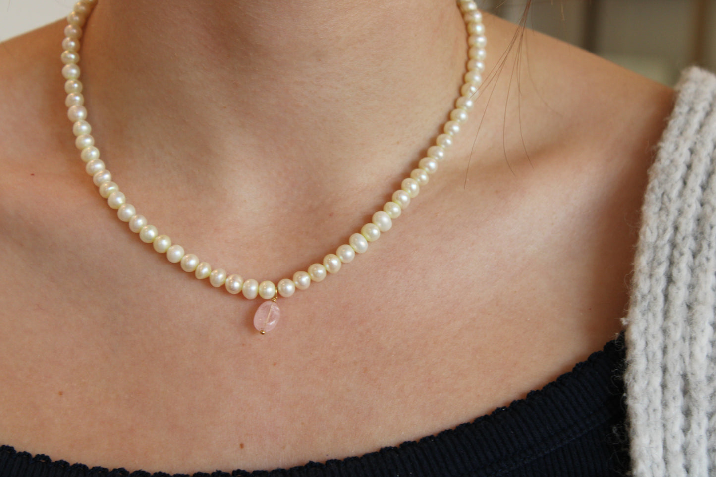 Butter Yellow Pearl Necklace