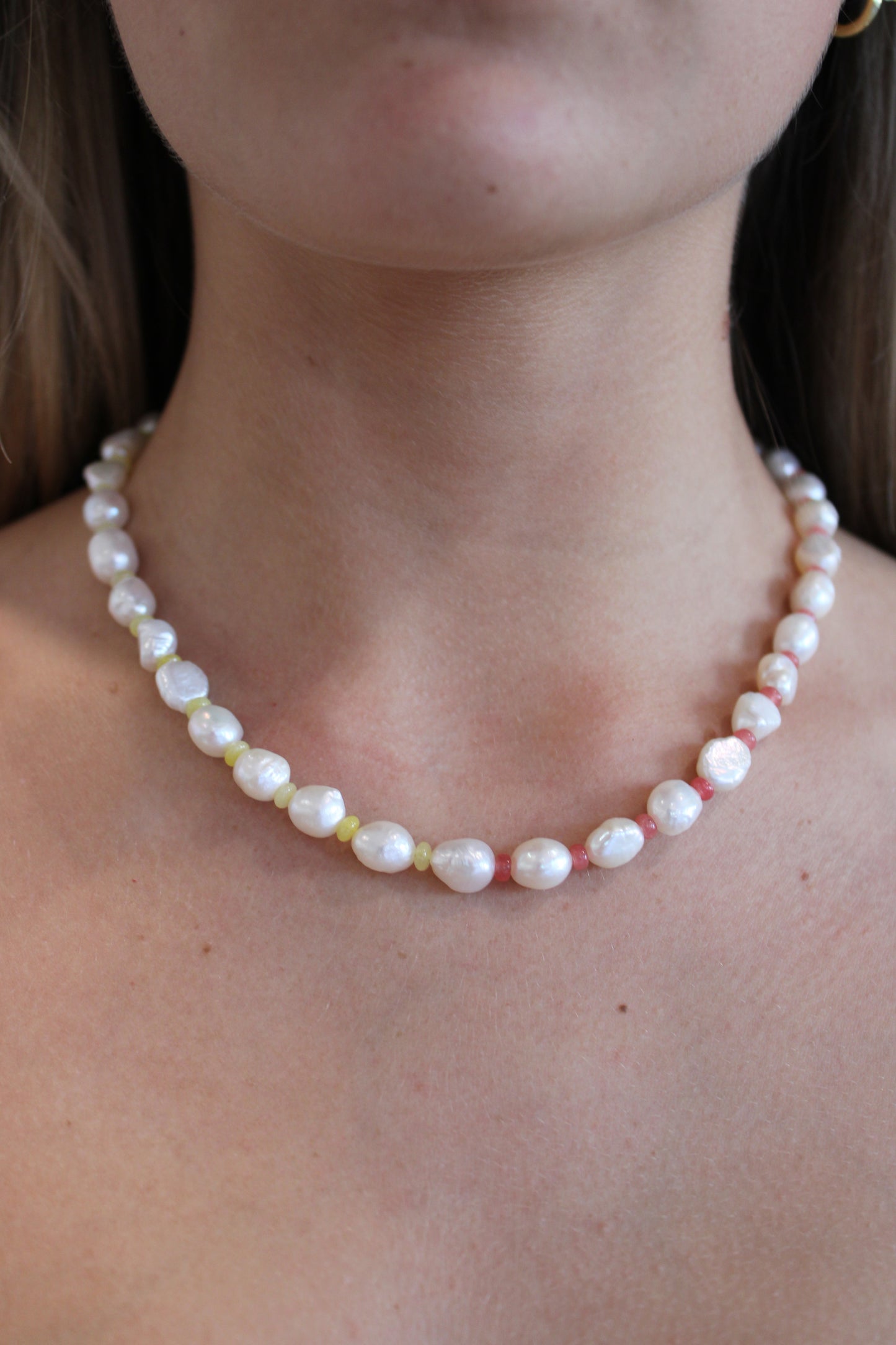 Strawberry Citrus Dream Pearl Necklace