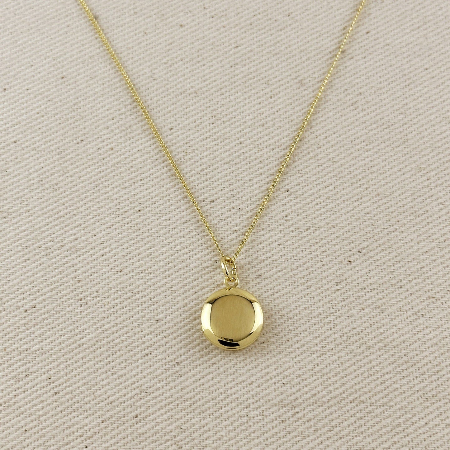 18k Gold Filled Round Locket Necklace