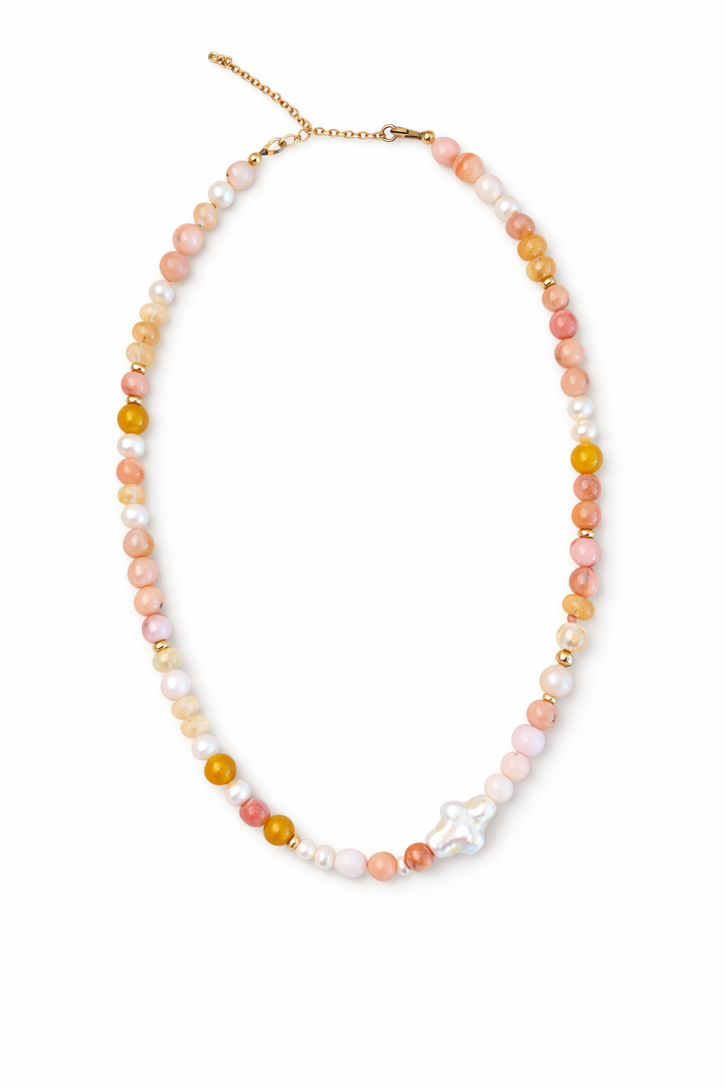 Opal & Pearl Cross Necklace