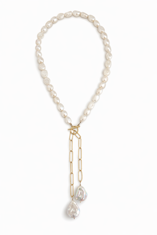 Freshwater Pearl Toggle Drop Necklace