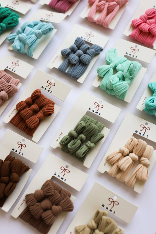 Nylon Bow Slick Back Hair Ties