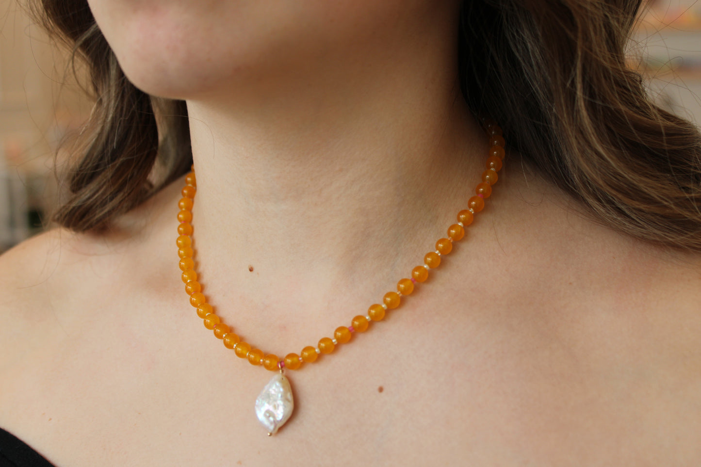 Yellow Quartz Necklace