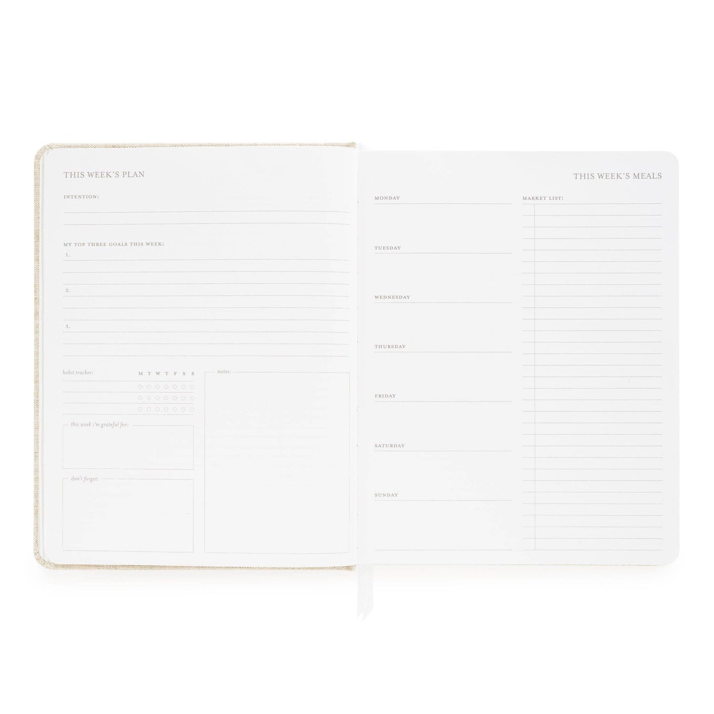 Undated Daily Planner, Pale Pink