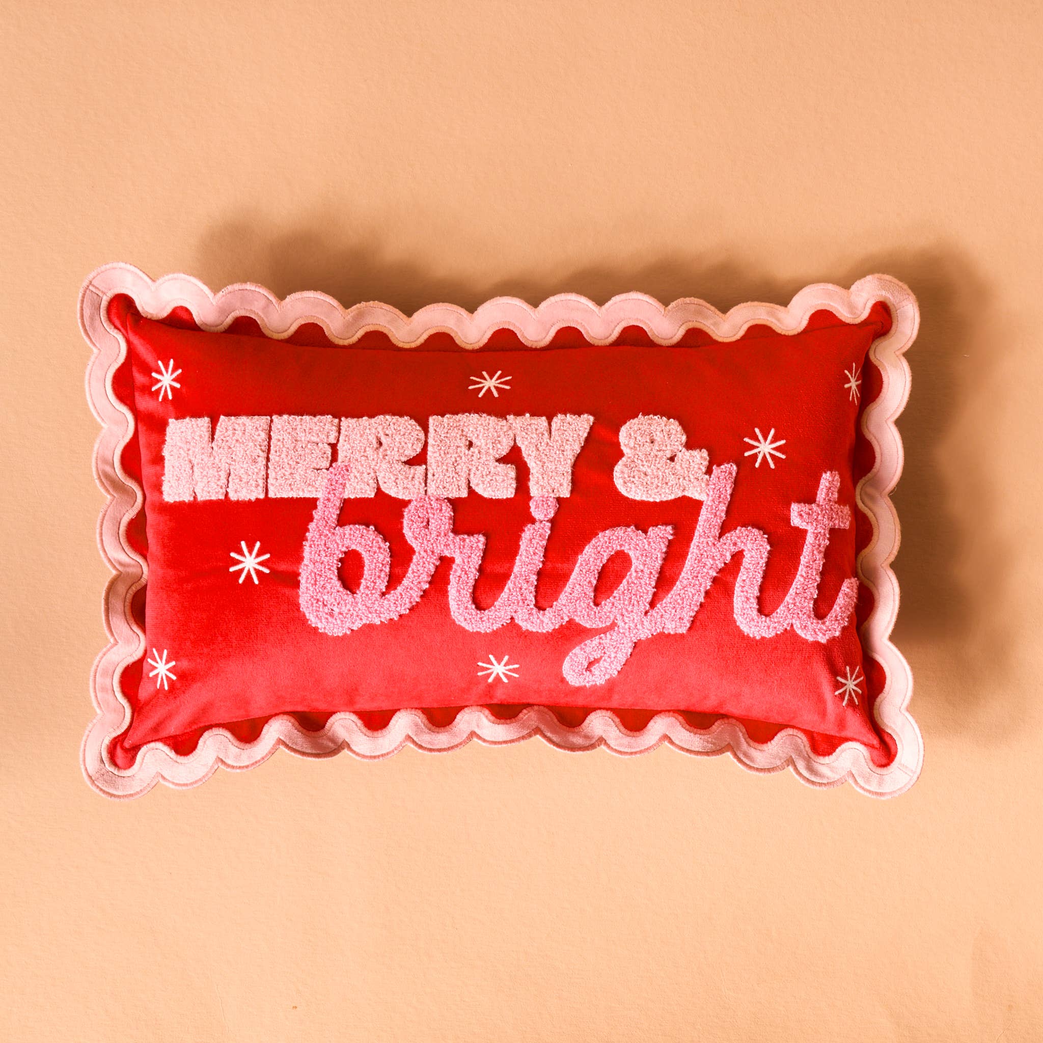 Scalloped Rectangle Throw Pillow-Merry & Bright - Thumbnail 3