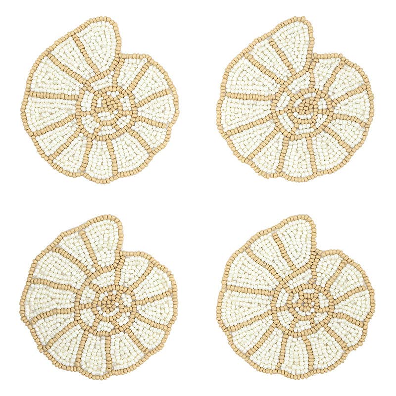 Shell Beaded Coasters - Set of 4 – Honey