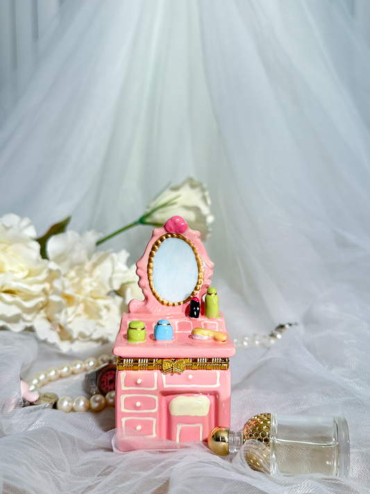 Pink Dresser Hand Painted Trinket Box