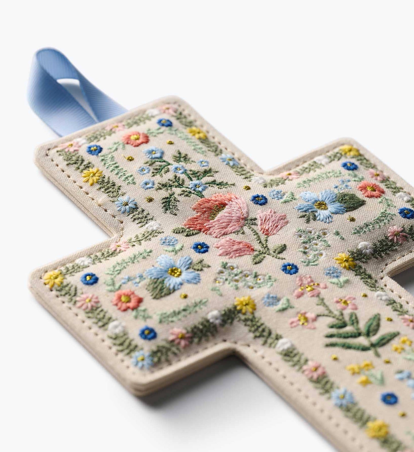 Rosette Embroidered Easter Cross