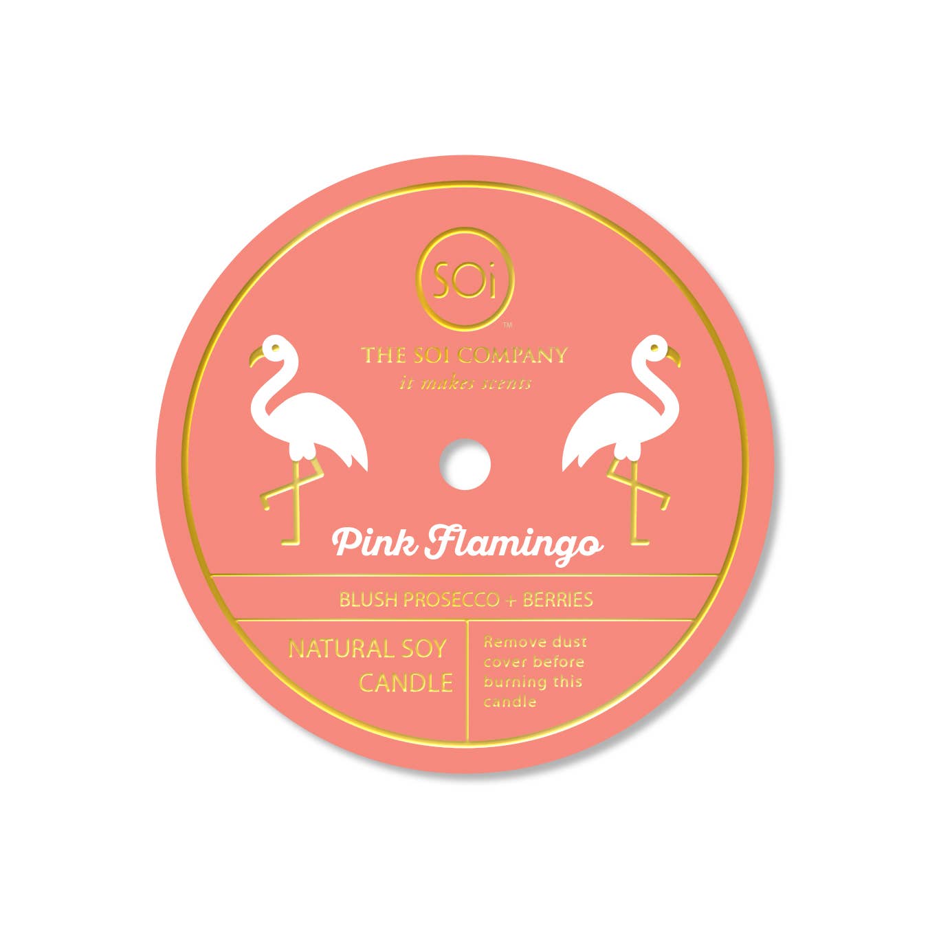 12oz White & Pink Flamingo Confetti Candle