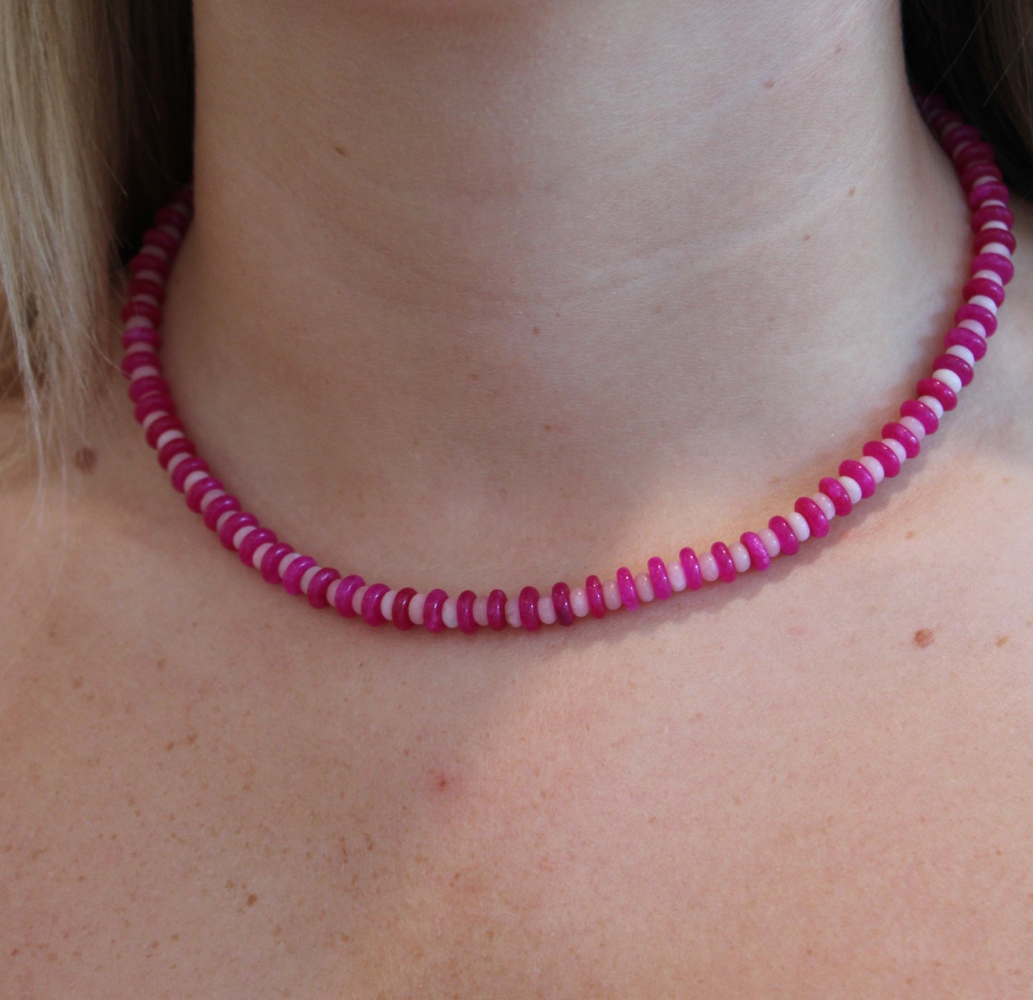 Fuchsia Fall Gemstone Necklace