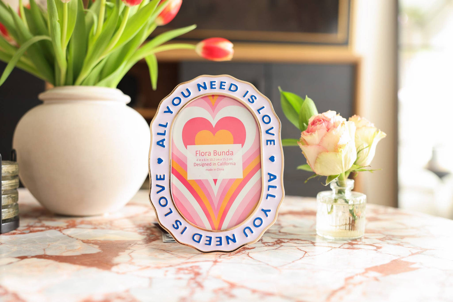All You Need Is Love Ceramic Heart Frame