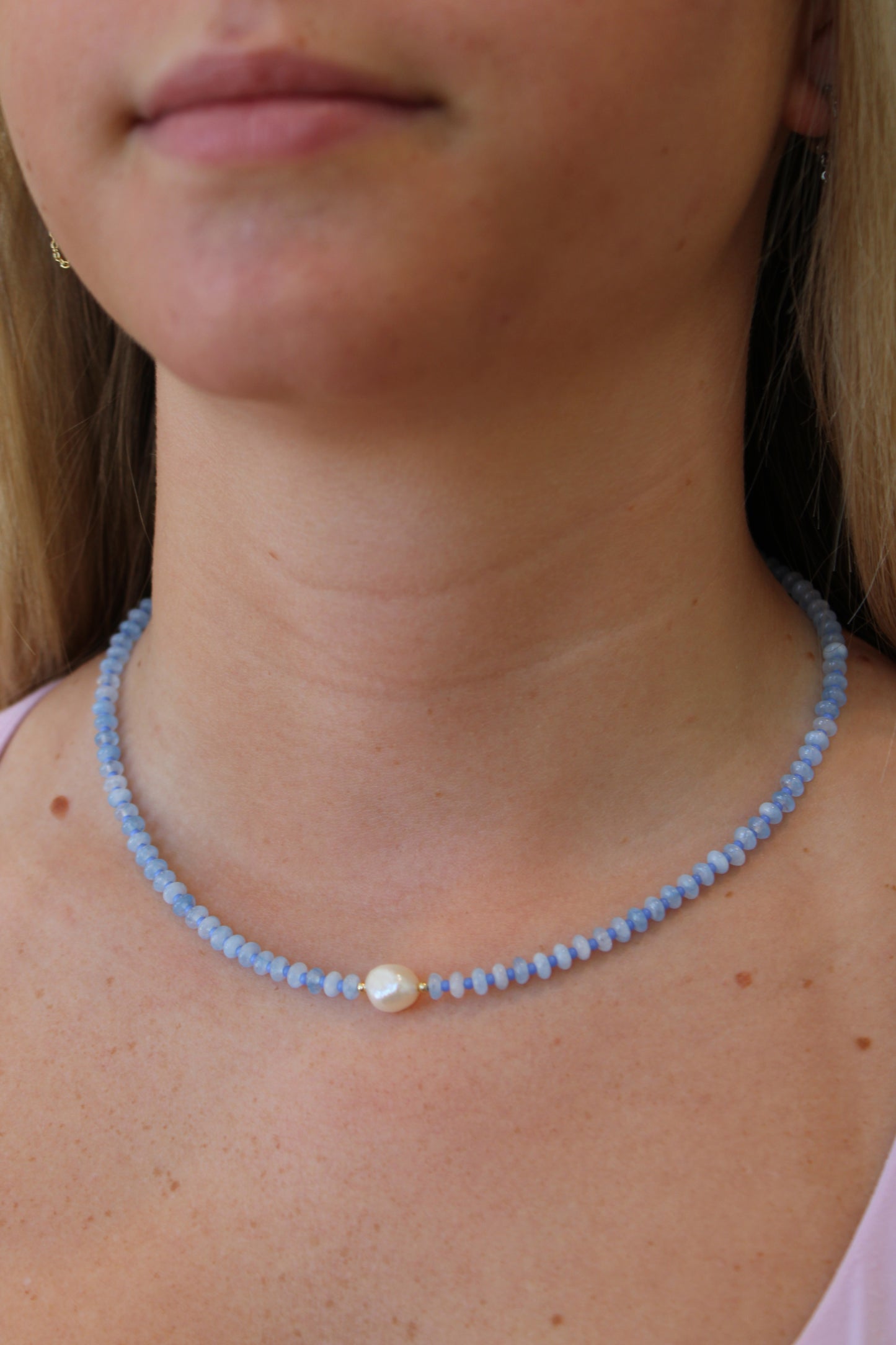 Bluebell Baby Gemstone Necklace - Aquamarine
