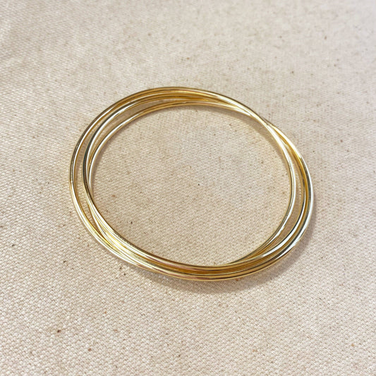 18k Gold Filled triple Bangle Bracelet