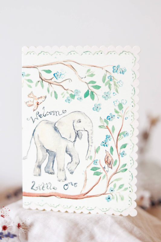 Welcome little one - scalloped edge card