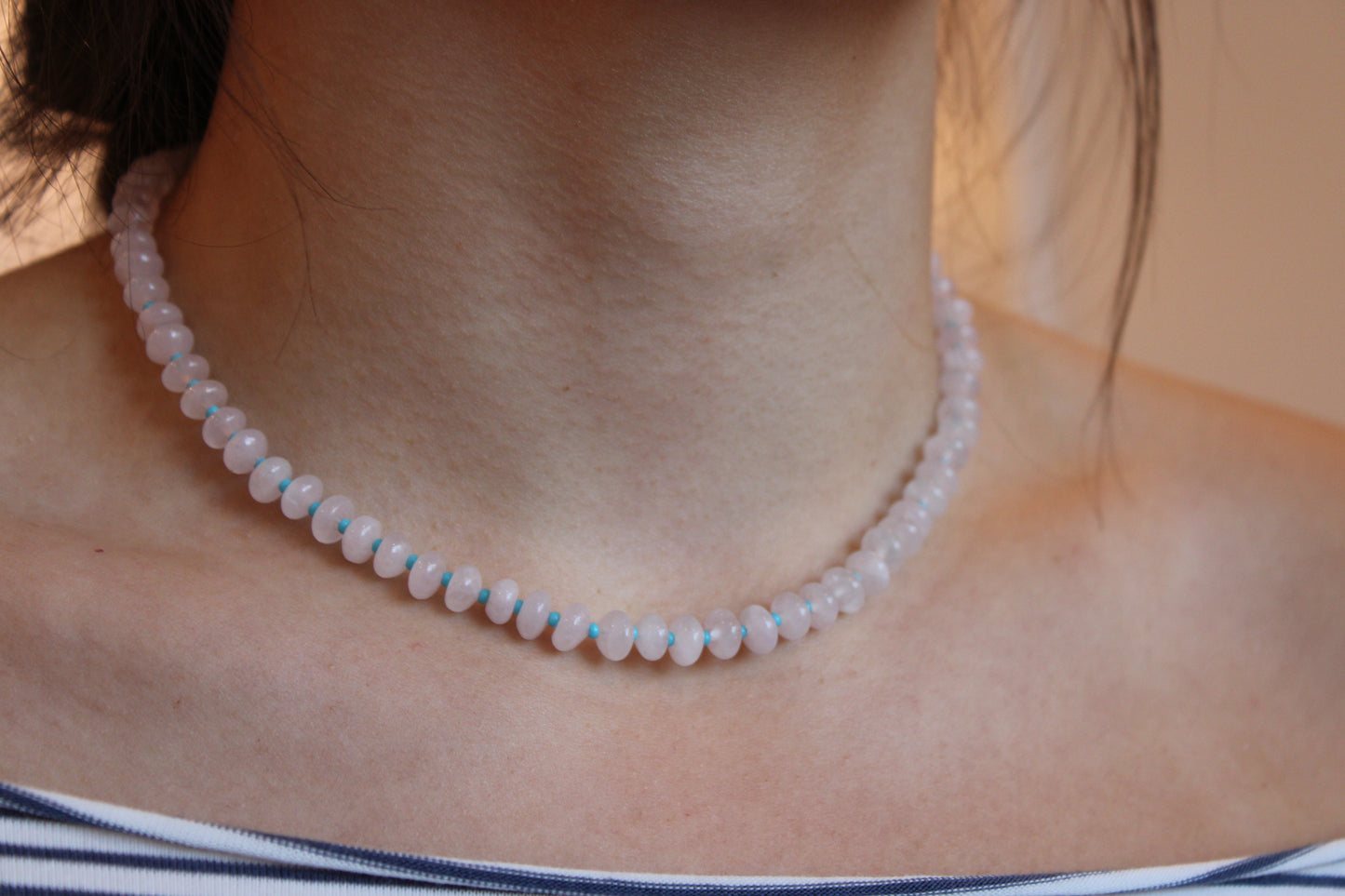 Rose Quartz + Turquoise Necklace