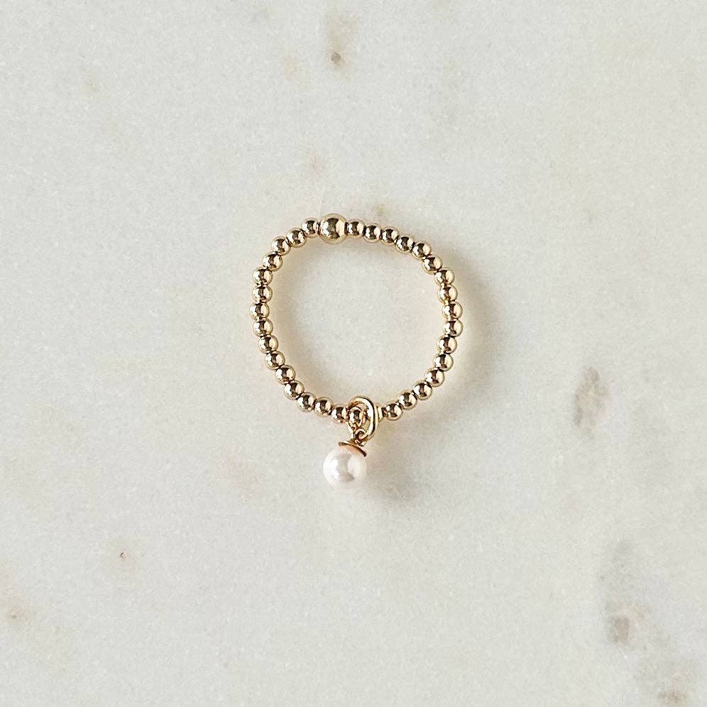2mm Maya Ring with Pearl Charm