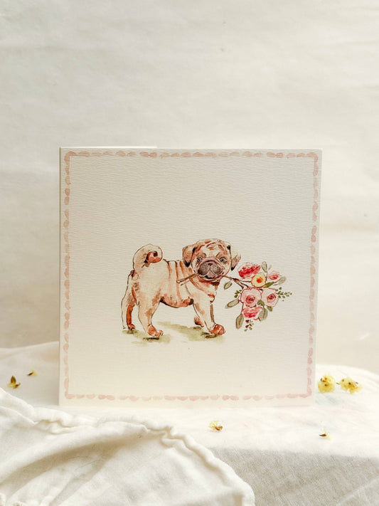 Pug puppy - everyday card