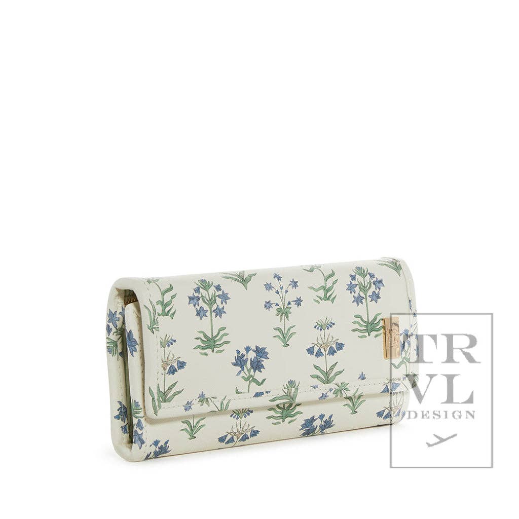 Luxe Jewelry Wallet - Provence With Green Pinstripe Liner