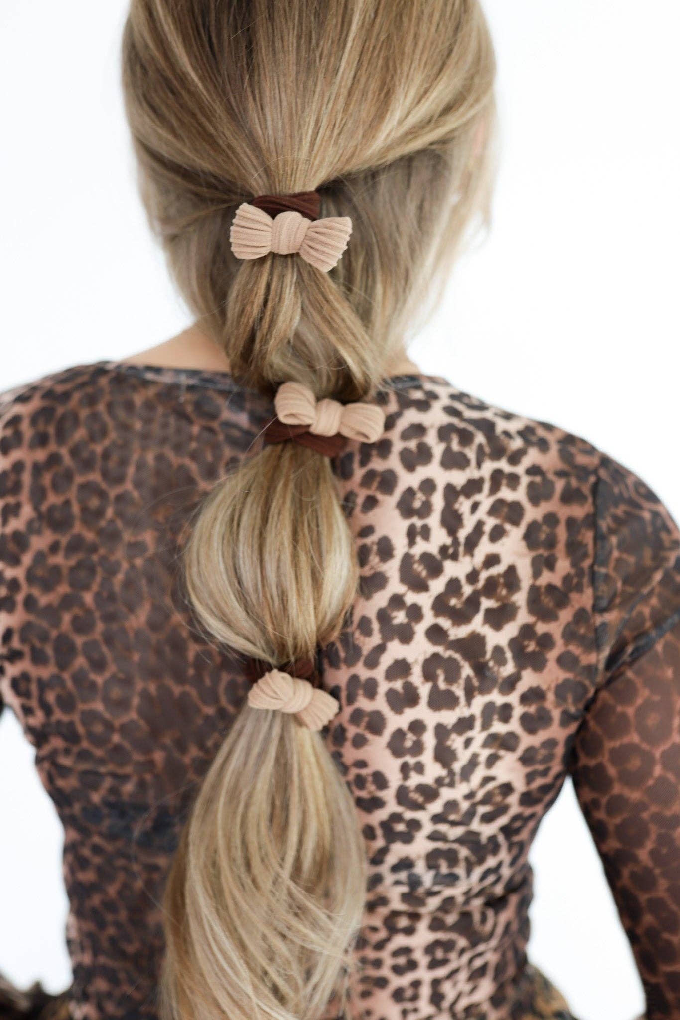 Two Toned Bow Slick Back Hair Ties